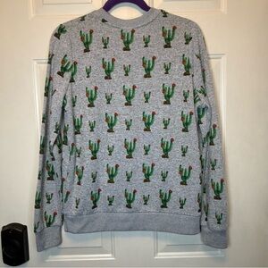 Mighty Fine Cactus Novelty Print Sweatshirt Sz M Women’s